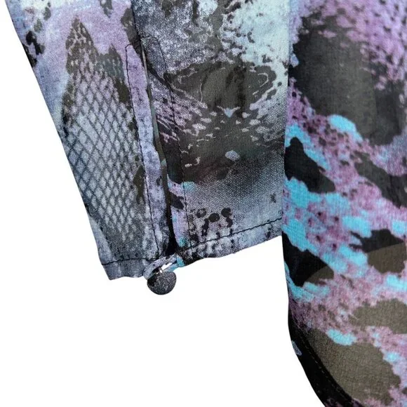 2/$30 CAbi Size XS Blouse Reptile Animal Print Sheer Streetwear - Picture 5 of 6